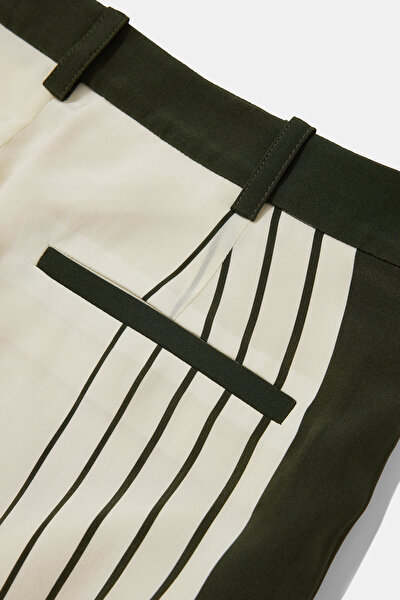 BROWN STRAIGHT CUT SILK TROUSERS 4
