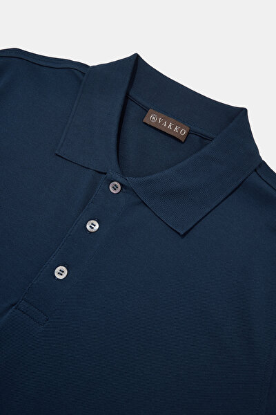 NAVY BLUE POLO NECK SHORT SLEEVE TSHIRT 3