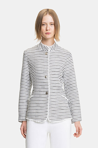 SILVER UPRIGHT COLLAR JACKET 4