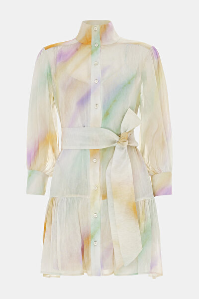 MULTICOLOR 3/4 SLEEVES SHORT DRESS 9