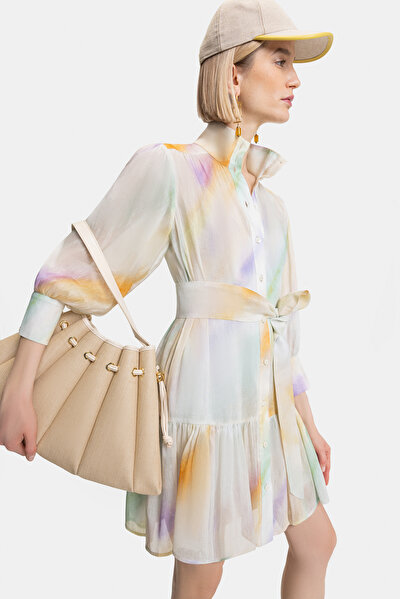 MULTICOLOR 3/4 SLEEVES SHORT DRESS 5