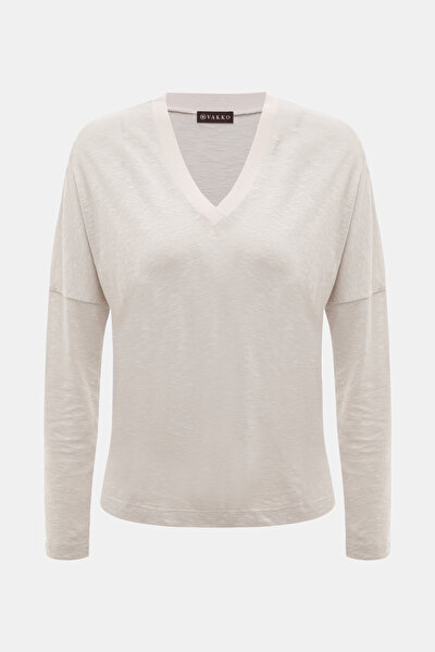 GREY V NECK LONG SLEEVE TSHIRT 4