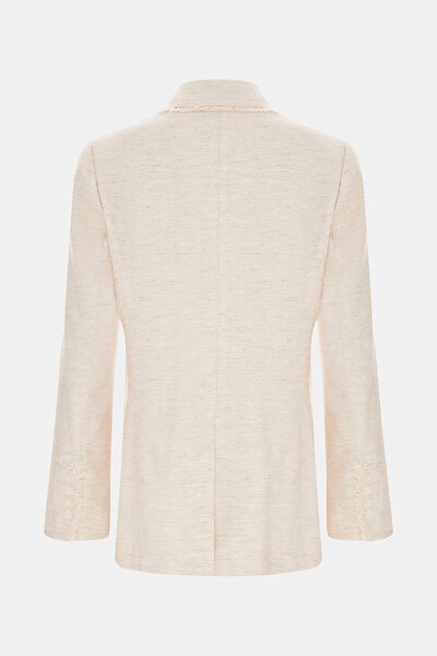 BEIGE SURPLICE NECKLINE (CROSS-OVER NECKLINE) JACKET 10