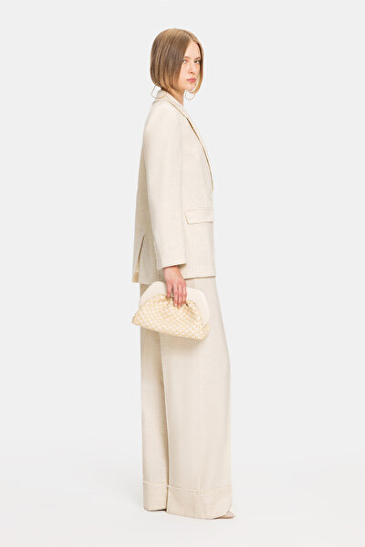BEIGE SURPLICE NECKLINE (CROSS-OVER NECKLINE) JACKET 3