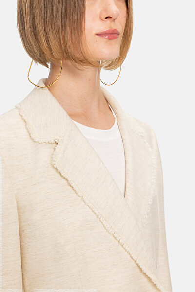 BEIGE SURPLICE NECKLINE (CROSS-OVER NECKLINE) JACKET 4