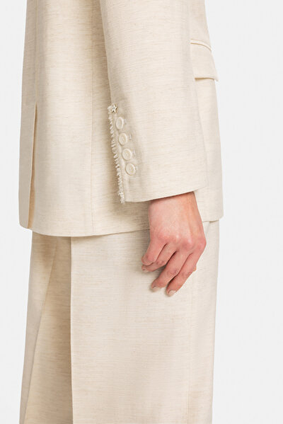 BEIGE SURPLICE NECKLINE (CROSS-OVER NECKLINE) JACKET 8