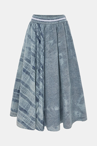 NAVY BLUE STRIPED SKIRT 4