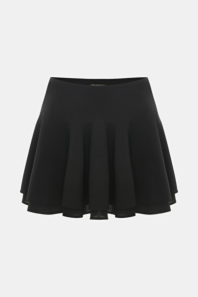 BLACK PLEATED SHORT SKIRT 5