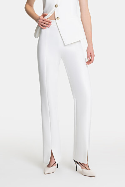 ECRU STRAIGHT CUT TROUSERS 3