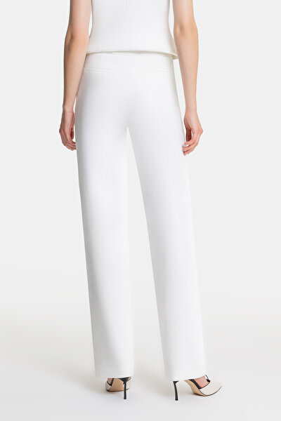ECRU STRAIGHT CUT TROUSERS 4