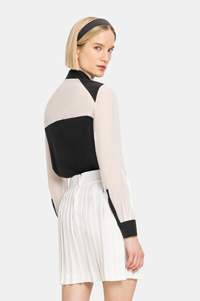 ECRU PLEATED ABOVE THE KNEE SKIRT 3