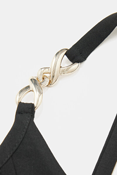 BLACK SQUARE SLEEVELESS SUSPENDER BLOUSE 4