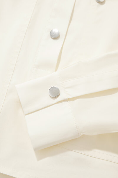 CREAM MANDARIN COLLAR LONG SLEEVE BLOUSE 9