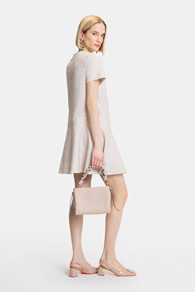 ECRU SHORT SLEEVE ABOVE THE KNEE DRESS 3