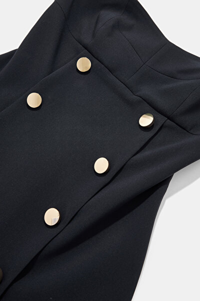 NAVY BLUE SLEEVELESS ABOVE THE KNEE DRESS 3