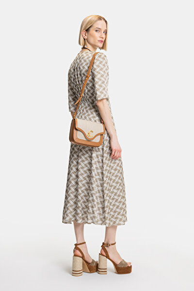 ECRU SHORT SLEEVE MIDI DRESS 3