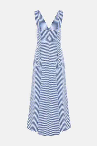 WHITE SLEEVELESS SUSPENDER MAXI DRESS 8