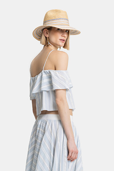 ECRU CLEAVAGE SLEEVELESS SUSPENDER BLOUSE 3