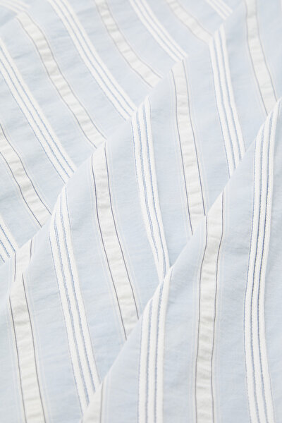 ECRU STRIPED PATTERNED BELOW THE KNEE SKIRT 8