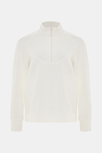 ECRU UPRIGHT COLLAR SWEATSHIRT 5