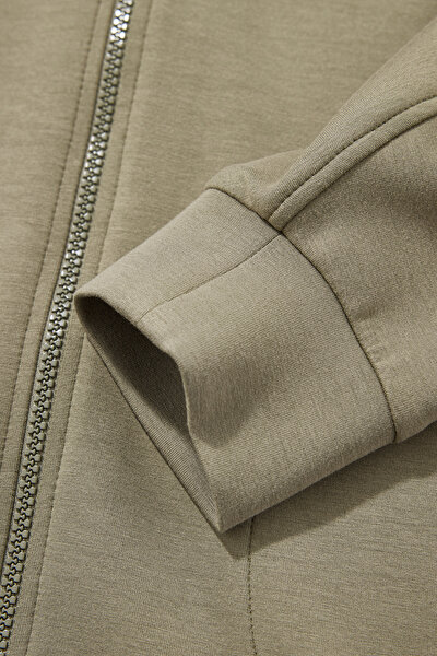 KHAKI HOODIE SWEATSHIRT 4