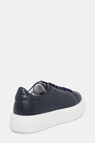 NAVY BLUE LEATHER SNEAKER 3