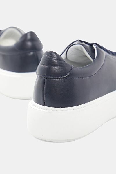 NAVY BLUE LEATHER SNEAKER 5
