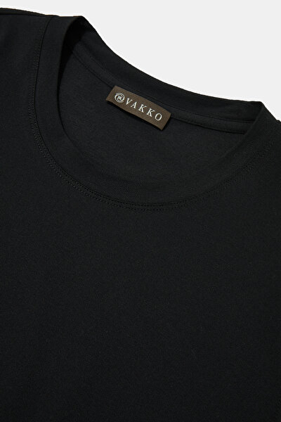 BLACK BASIC / ROUND NECKLINE SHORT SLEEVE TSHIRT 3
