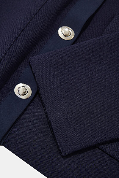 NAVY BLUE POLO NECK JACKET 4