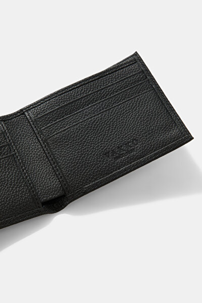 BLACK MONOGRAM LEATHER WALLET 4