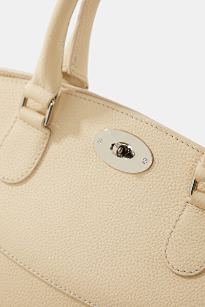 EKRU DERİ ÇANTA 4