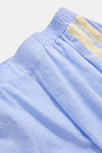 YELLOW ABOVE THE KNEE LINEN COTTON BERMUDA 8