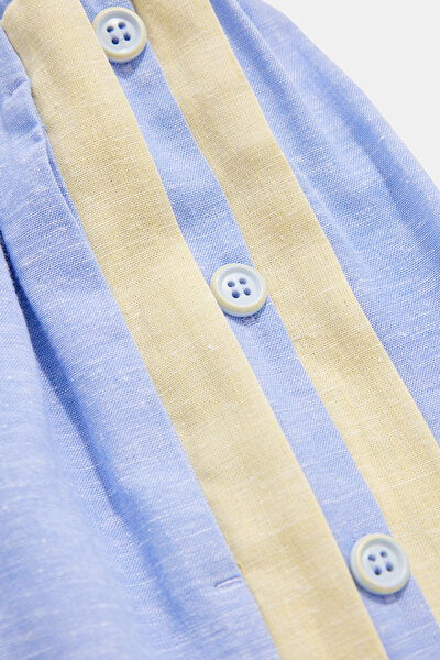 YELLOW ABOVE THE KNEE LINEN COTTON BERMUDA 9