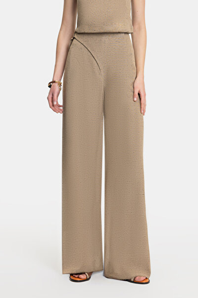 LIGHT BROWN WIDE LEG TROUSERS 3