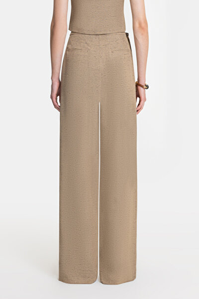 LIGHT BROWN WIDE LEG TROUSERS 4