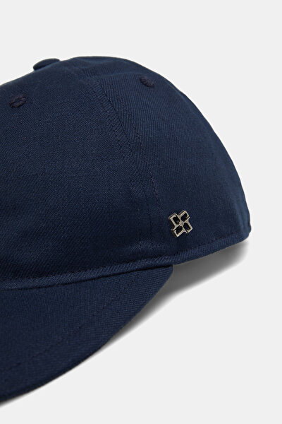 NAVY BLUE LINEN HAT 3