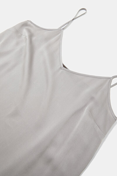 GREY V NECK SLEEVELESS SUSPENDER BLOUSE 3