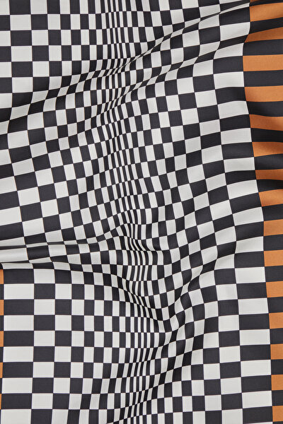 GEOMETRİK DESENLİ TWILL İPEK ŞAL 3