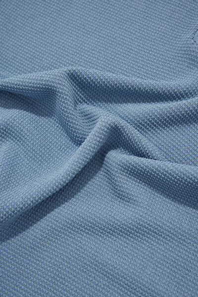 BLUE POLO NECK SHORT SLEEVE TSHIRT 4
