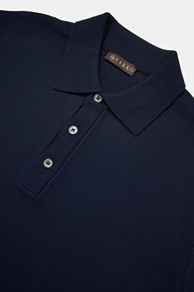 NAVY BLUE POLO NECK SHORT SLEEVE TSHIRT 3