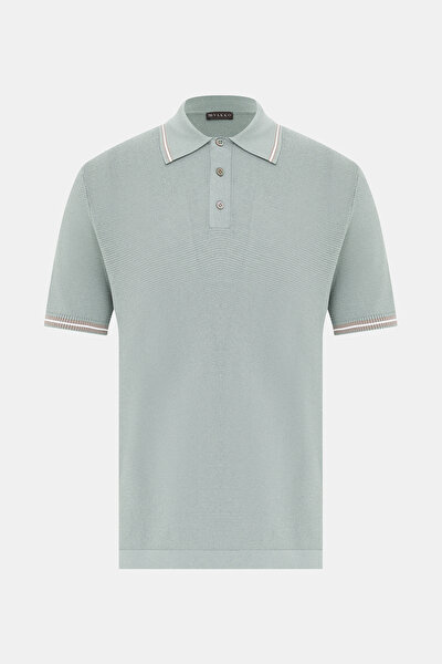 LIGHT GREEN POLO NECK SHORT SLEEVE TSHIRT 5