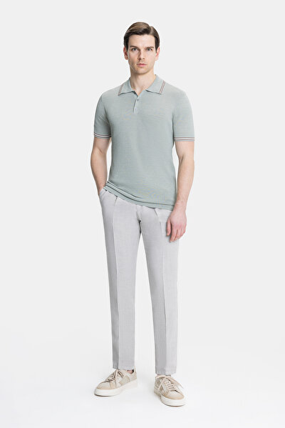 LIGHT GREEN POLO NECK SHORT SLEEVE TSHIRT 4