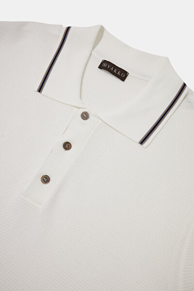 ECRU POLO NECK SHORT SLEEVE TSHIRT 3