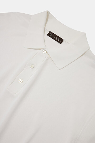 ECRU POLO NECK SHORT SLEEVE TSHIRT 3