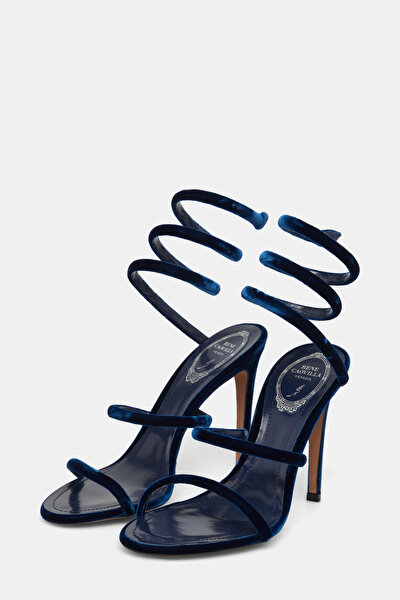 NAVY BLUE VELVET SHOE 3