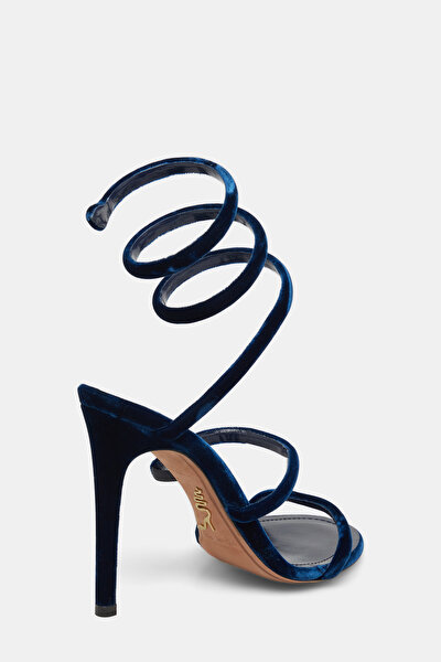 NAVY BLUE VELVET SHOE 4