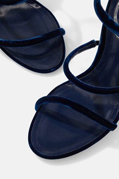 NAVY BLUE VELVET SHOE 5