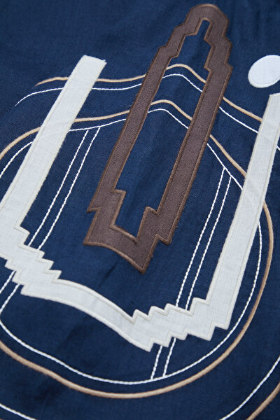 NAVY BLUE LINEN KAFTA 9