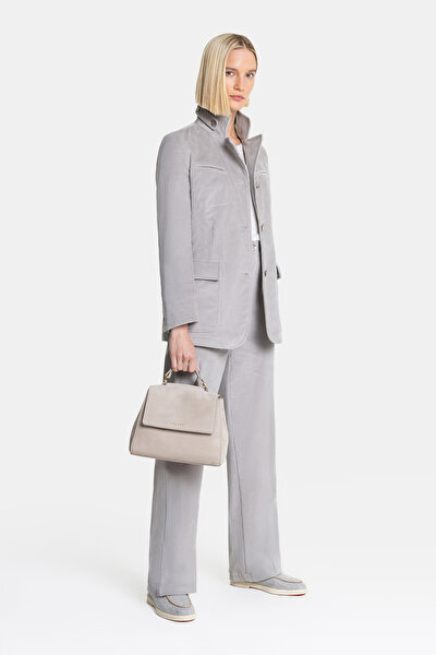 GREY UPRIGHT COLLAR JACKET 5