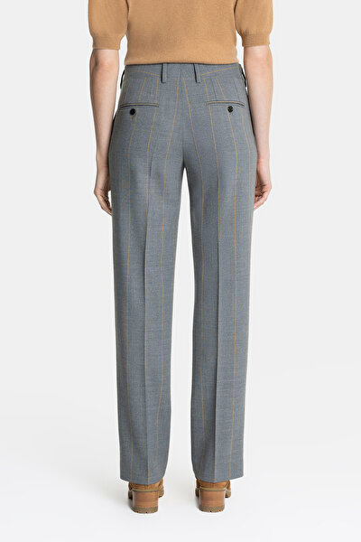 MUSTARD STRIPED STRAIGHT CUT TROUSERS 4